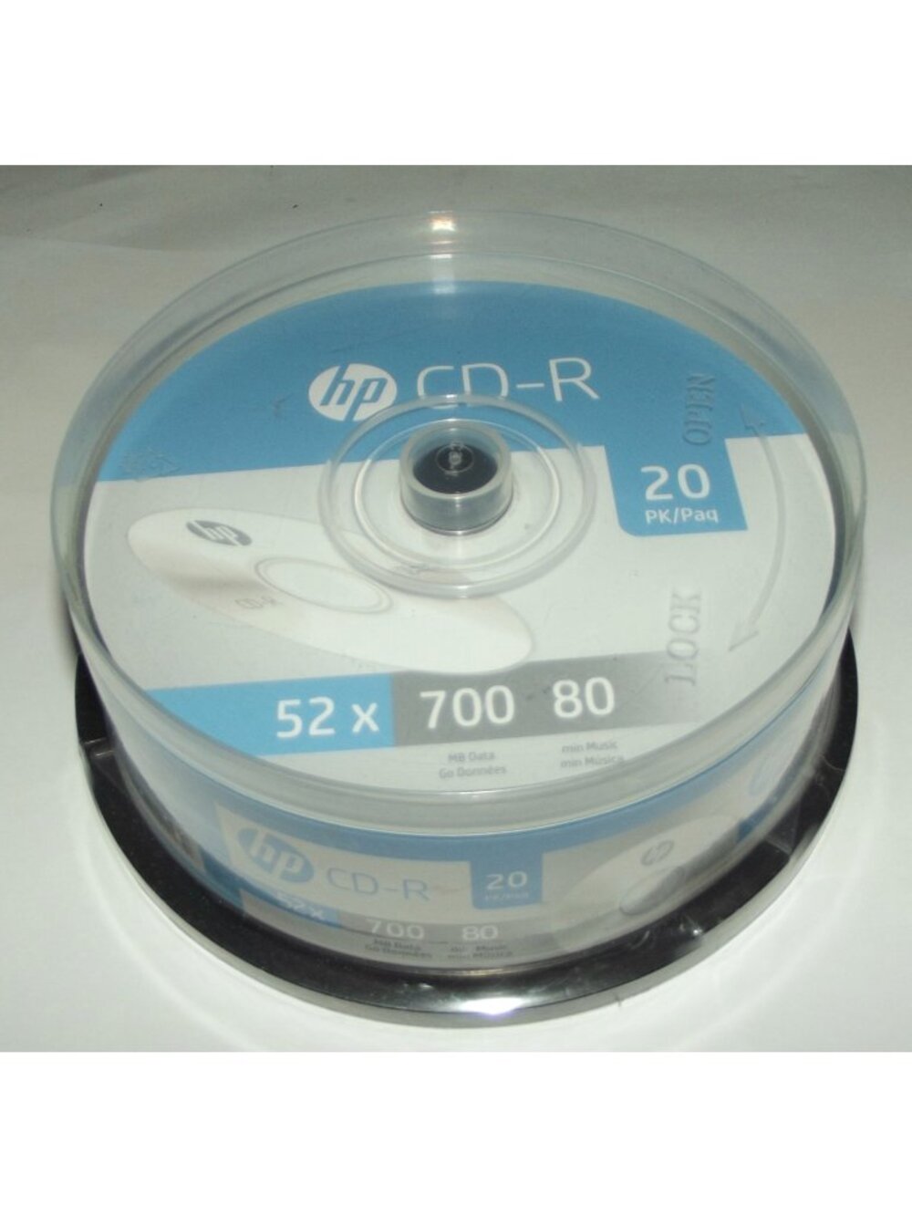 HEWLETT PACKARD CD-R 52x - 700 MB- 80min - 20PK Spindle HP Invent New Sealed